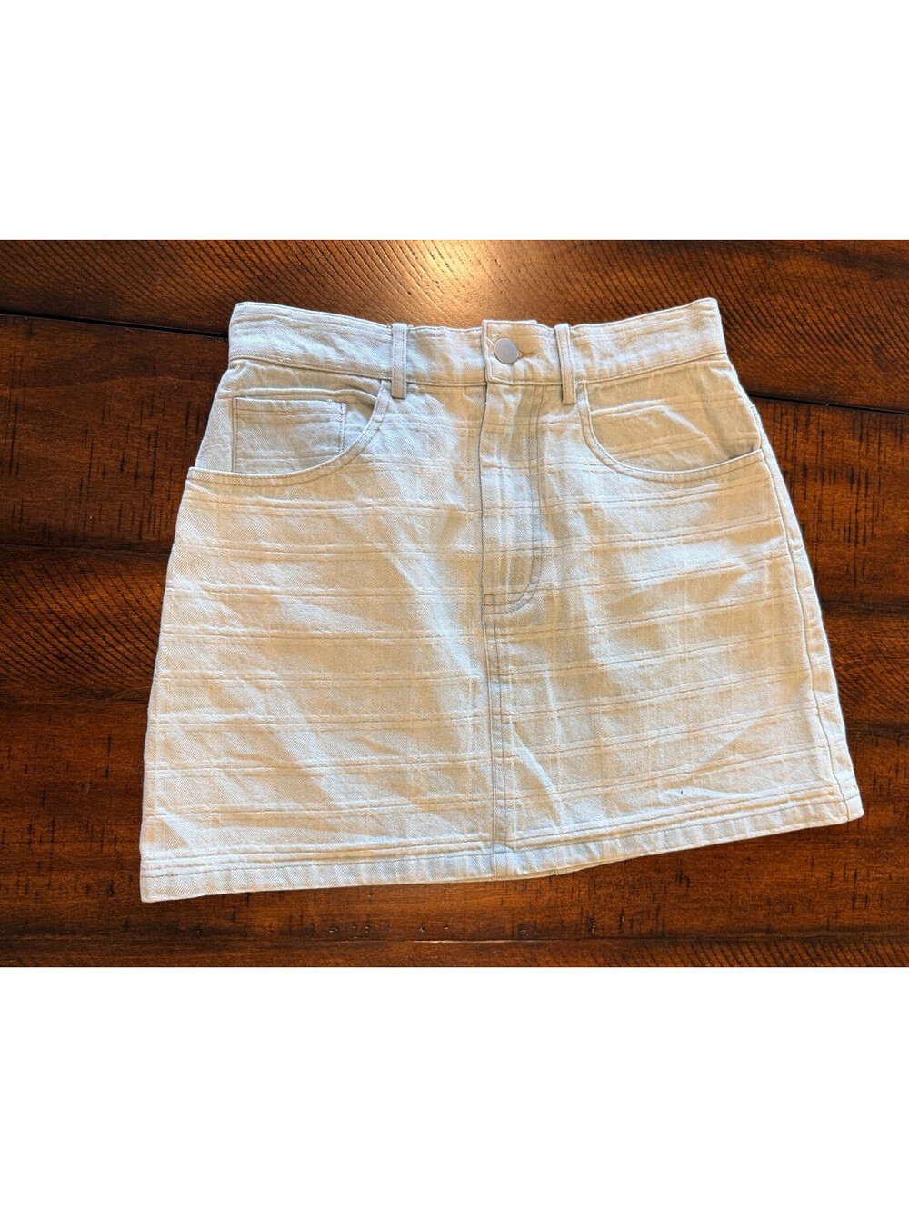 Storia Womens Small Light Denim Mini Skirt Textured NWT Sample Blue